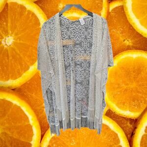 White Crochet Doily Open Front Cape‎ Size OSFM
